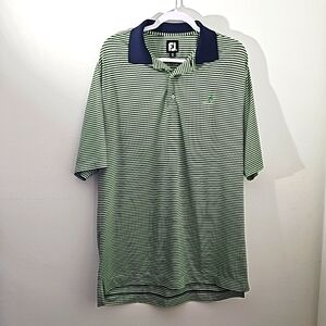 FJ ‎ mens polo green and black golf polo shirt. Size large. Riomar golf resort.